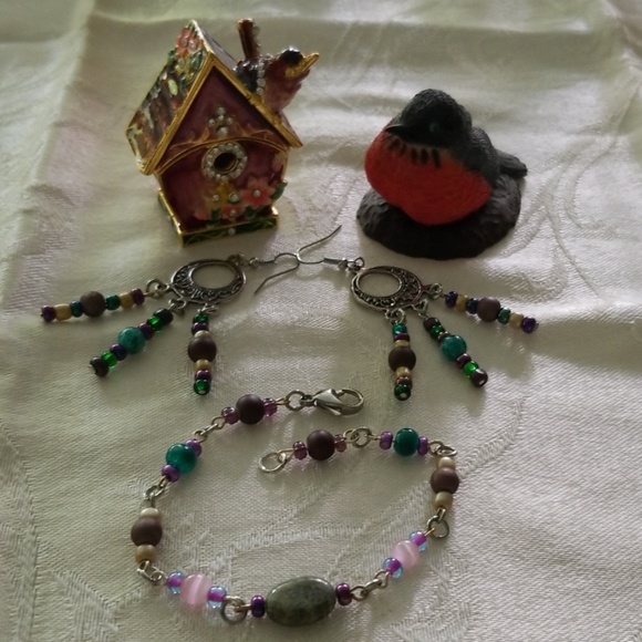 Boho Earrings and Bracelet Set - Picture 3 of 3